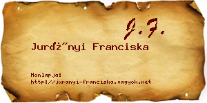 Jurányi Franciska névjegykártya